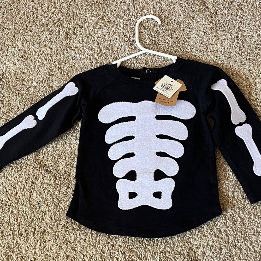 Mud Pie Black and White Skeleton Shirt